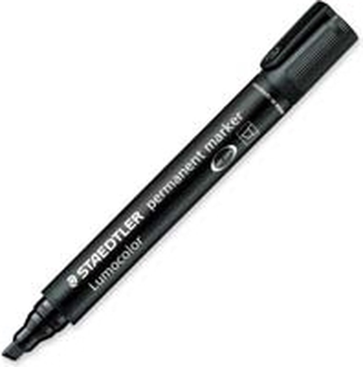 Viltstift Staedtler Lumocolor 350 permanent schuin zwart | 10 stuks